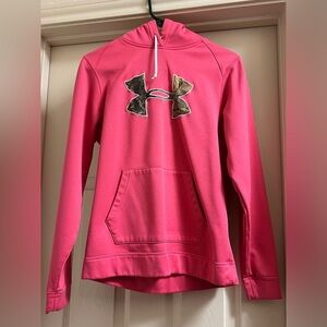 Under Armour Storm pink and camo hoodie